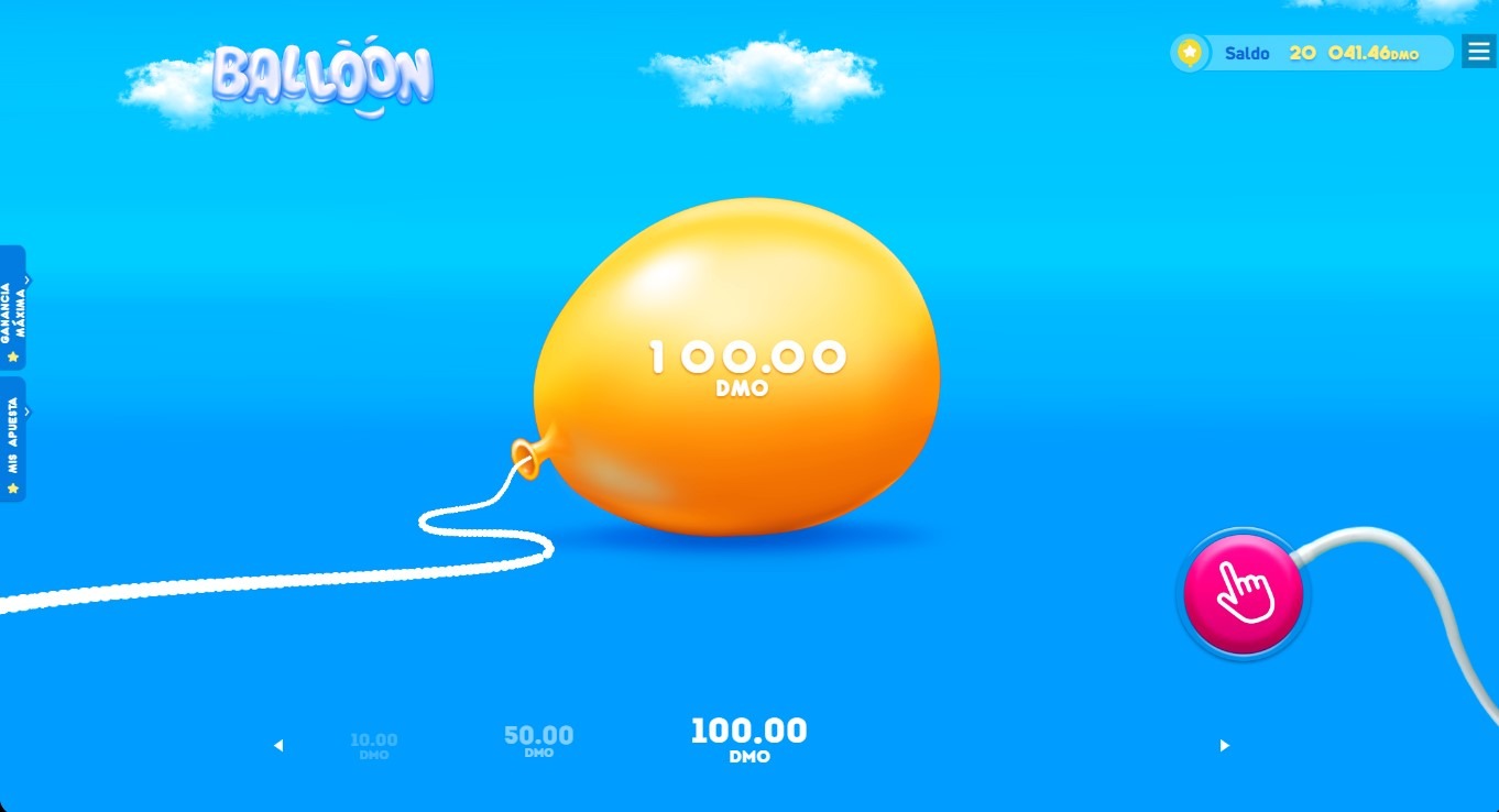 Interfaz juego de inflar globos Peru